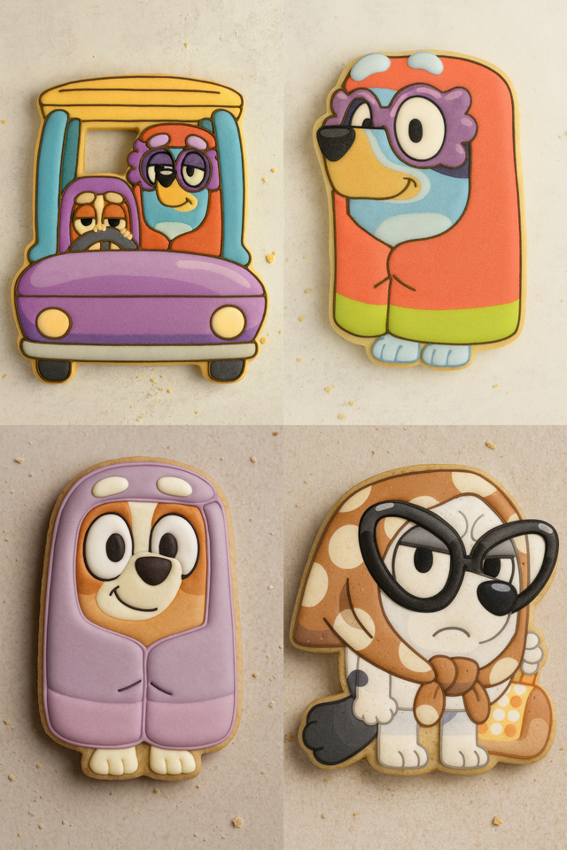 Bluey Granny Cookie Cutter Set (Granny Mobile, Janet, Rita, Gladys)